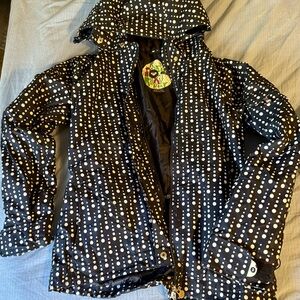 Roxy Navy and White Polka Dot Wintersports Jacket